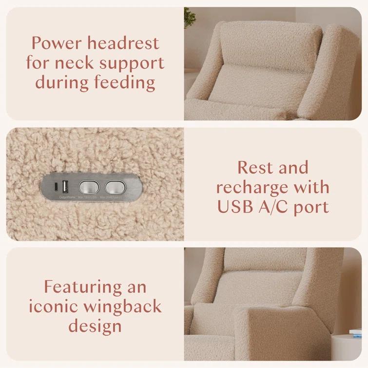 babyletto Kiwi Plus Power Glider Recliner w/ Power Headrest