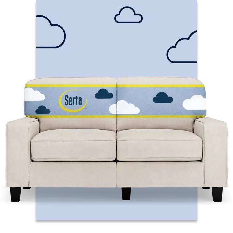 Serta Palisades 61" Track Arm Sofa, Easy Care Fabric, Soft Pillow Back, Pocket Coil Seat Cushions