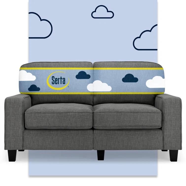 Serta Palisades 61" Track Arm Sofa, Easy Care Fabric, Soft Pillow Back, Pocket Coil Seat Cushions