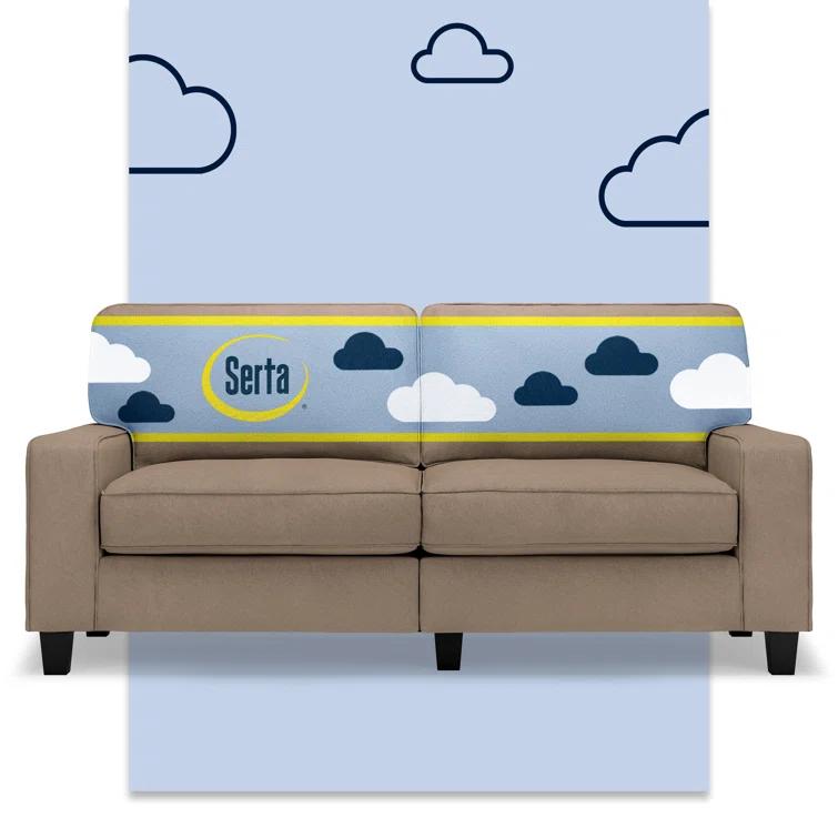 Serta Palisades 73" Track Arm Sofa, Easy Care Fabric, Soft Pillow Back, Pocket Coil Seat Cushions