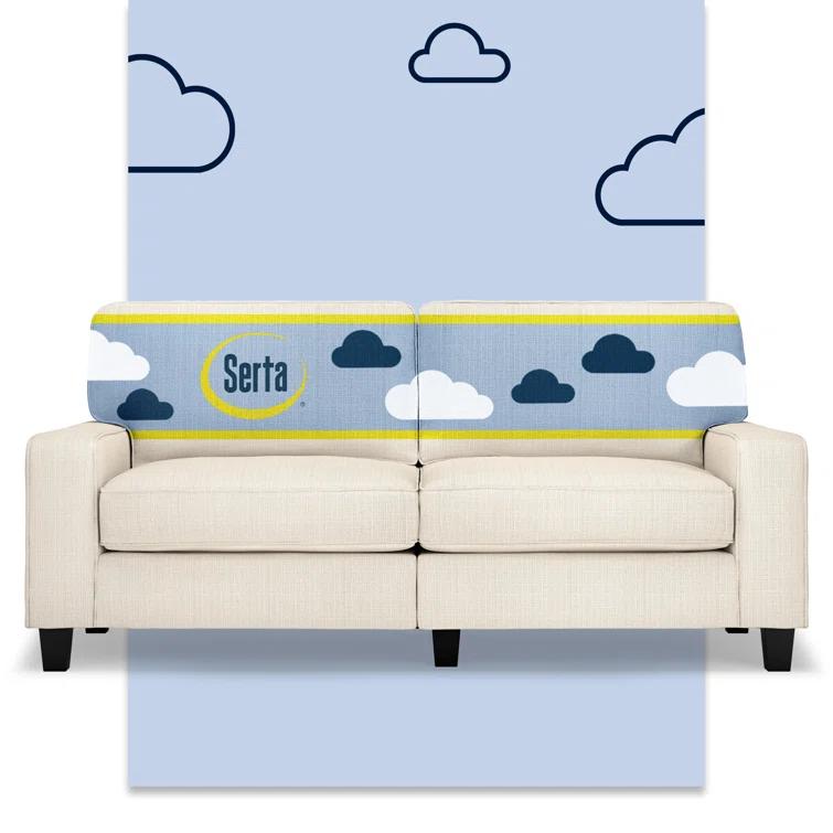 Serta Palisades 73" Track Arm Sofa, Easy Care Fabric, Soft Pillow Back, Pocket Coil Seat Cushions