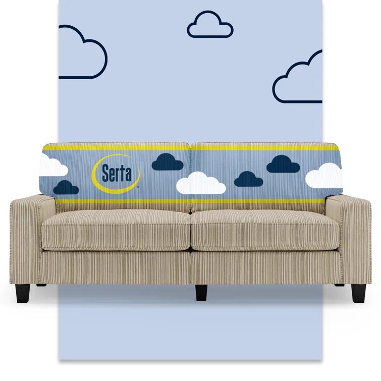 Serta Palisades 78" Track Arm Sofa, Easy Care Fabric, Soft Pillow Back, Pocket Coil Seat Cushions