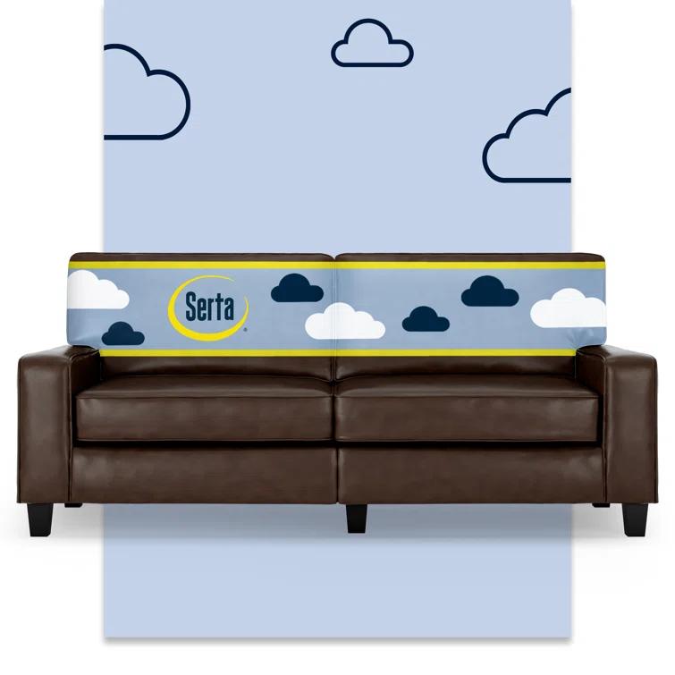Serta Palisades 78" Track Arm Sofa, Easy Care Fabric, Soft Pillow Back, Pocket Coil Seat Cushions