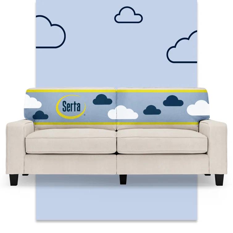 Serta Palisades 78" Track Arm Sofa, Easy Care Fabric, Soft Pillow Back, Pocket Coil Seat Cushions