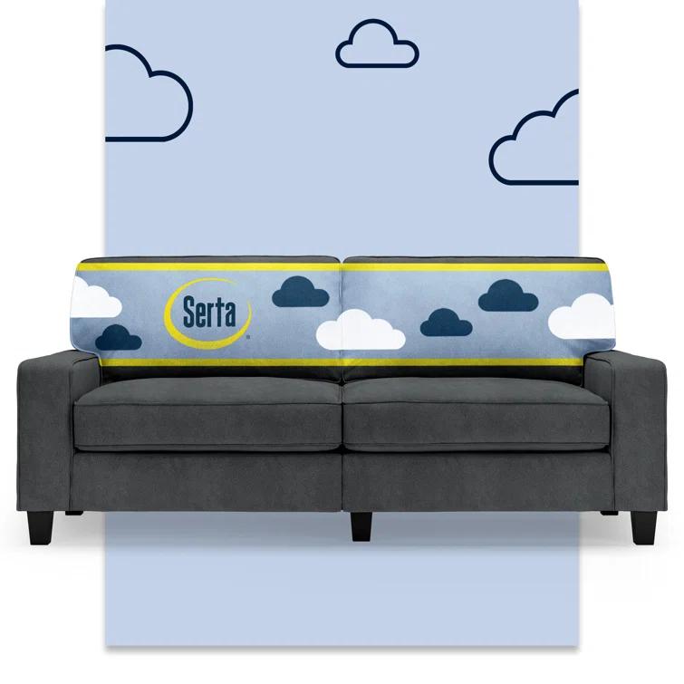 Serta Palisades 78" Track Arm Sofa, Easy Care Fabric, Soft Pillow Back, Pocket Coil Seat Cushions