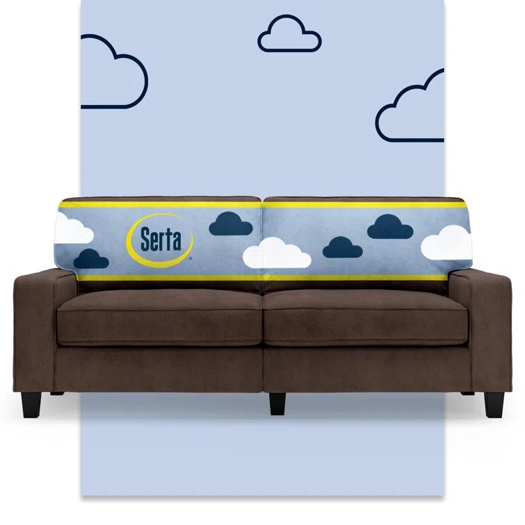 Serta Palisades 78" Track Arm Sofa, Easy Care Fabric, Soft Pillow Back, Pocket Coil Seat Cushions