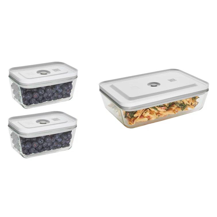 ZWILLING J.A. Henckels ZWILLING Fresh & Save 3-Pc Glass Food Storage Vacuum Containers Meal Prep Container - Small & Large Containers