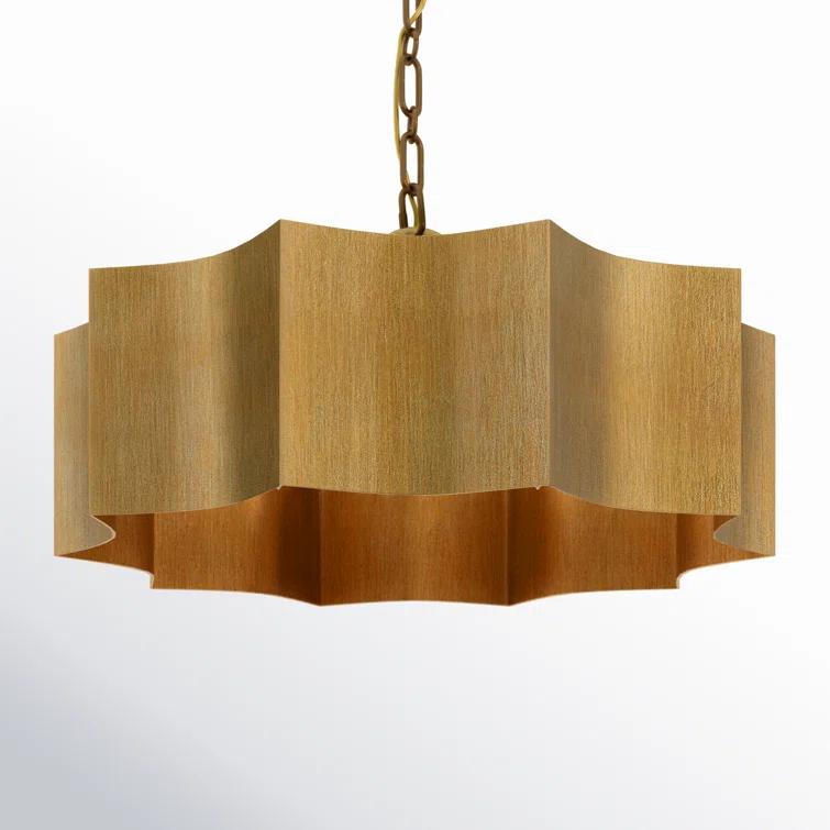 Carney 3 Light Metal Dimmable Scalloped Chandelier