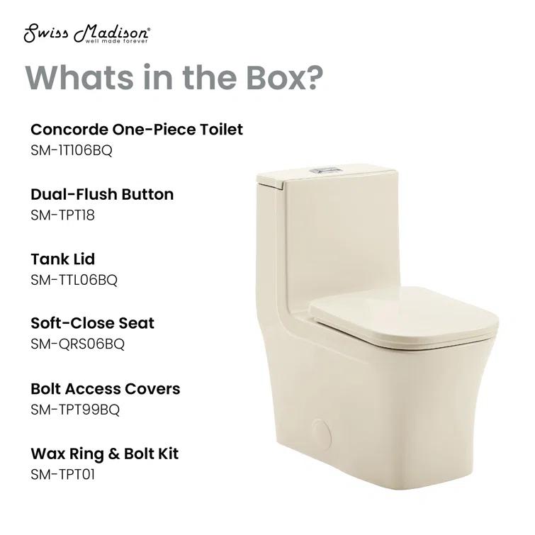 Concorde One-Piece Square Toilet Dual-Flush 1.1/1.6 gpf