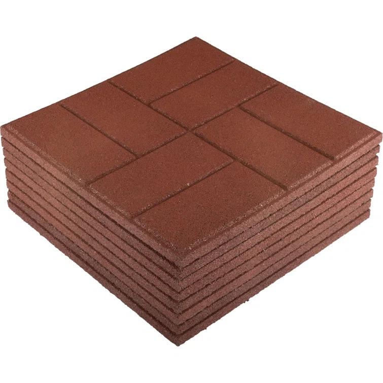Pure Garden Deck Tiles 8-Pack - Dual-Sided Outdoor Flooring Tile - 28SQFT Rubber Pavers for Outside Patio, Garden Walkway, Balcony, or Shed