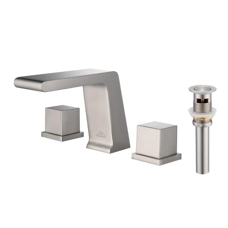 Widespread Faucet 2-Handle Bathroom Faucet with 3 Holes and Pop Drain