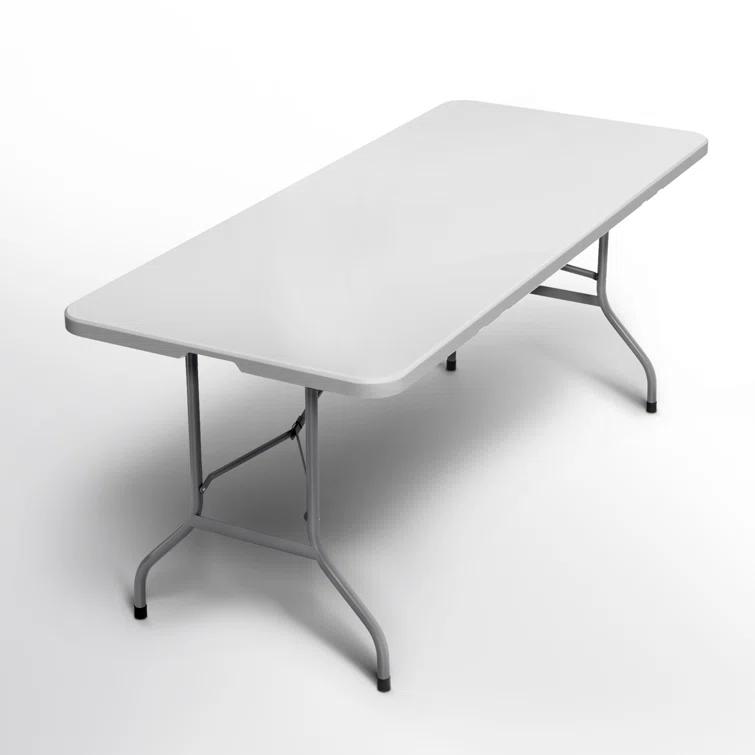Plastic Folding Card Table, Indoor Outdoor Portable Picnic Table with Carrying Handle for Camping