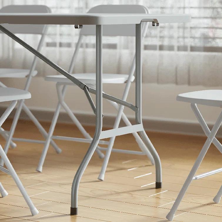 Plastic Folding Card Table, Indoor Outdoor Portable Picnic Table with Carrying Handle for Camping