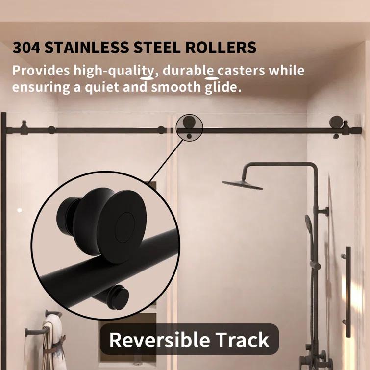 60'' - W x 60'' H Door Semi-Frameless Tub Door with