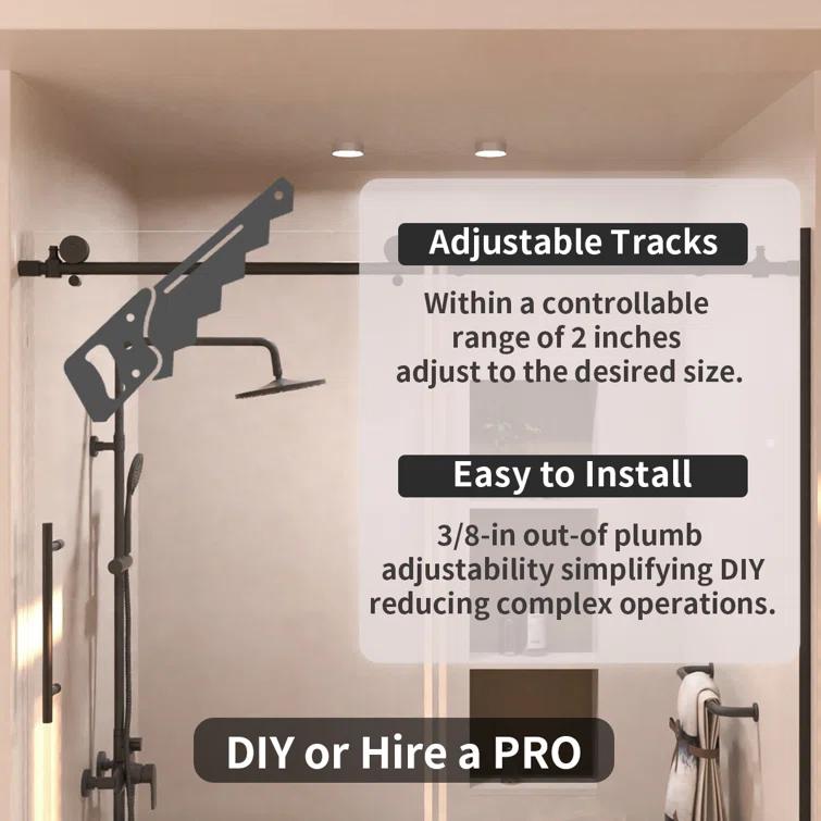 60'' - W x 60'' H Door Semi-Frameless Tub Door with