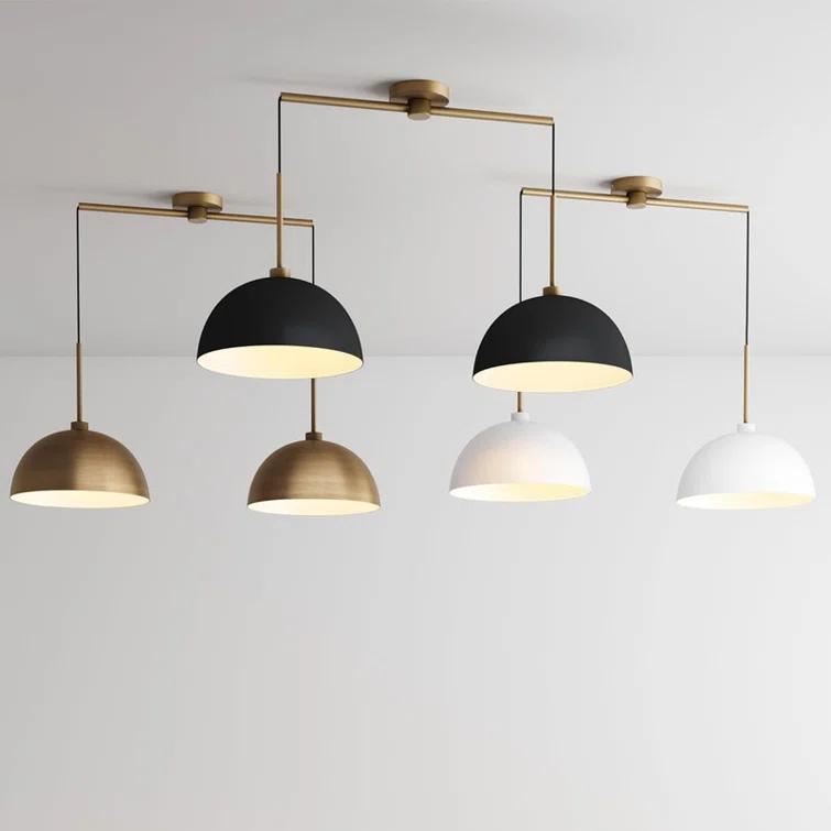 2-Light Pendant Island Light Fixture, Hanging Lights with Metal Shade and Adjustable Cord, for Kitchen