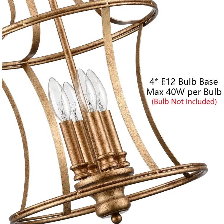 Fleur De Lis Living Modern Rustic Lantern Pendant Light With Adjustable Chain, 4-Light Chandelier For Kitchen Island, Dining Room, And Entryway