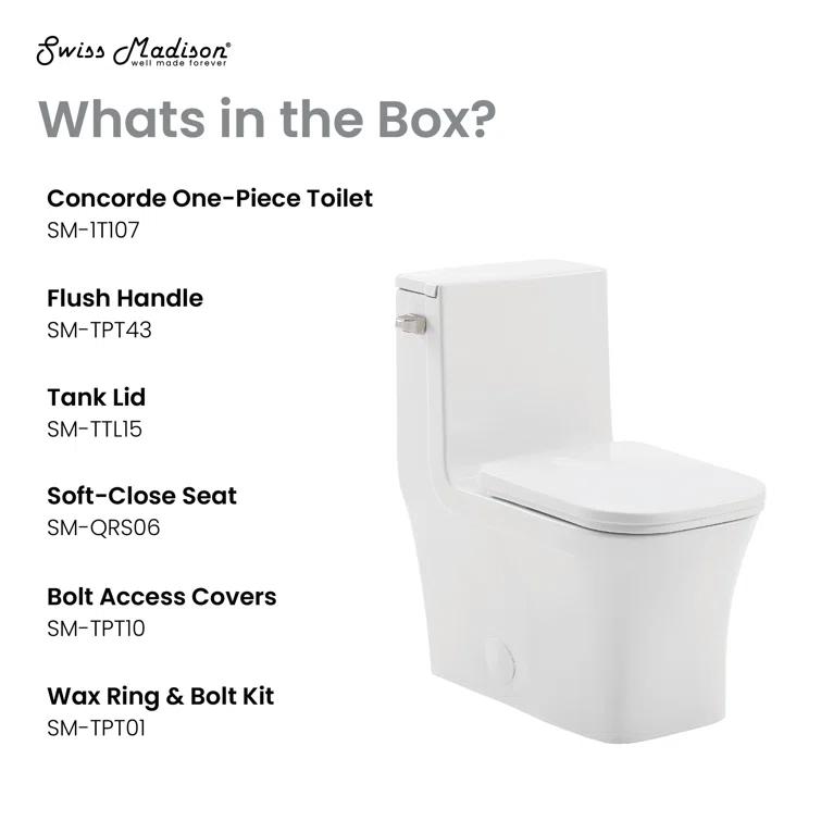 Concorde One-Piece Square Toilet Dual-Flush 1.1/1.6 gpf