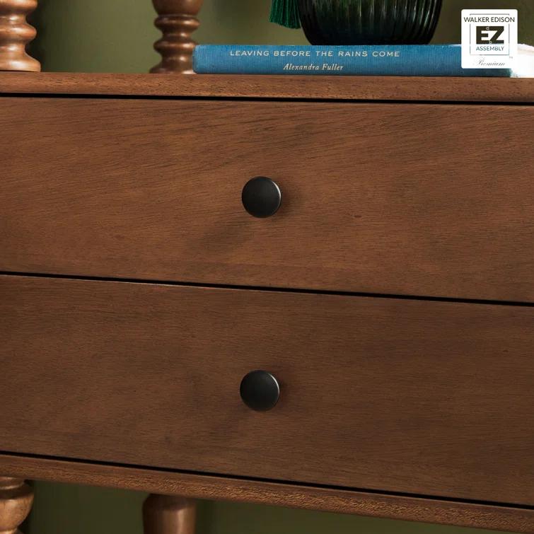 Vivienne Easy Assembly Solid Wood Spindle 2-Drawer Nightstand