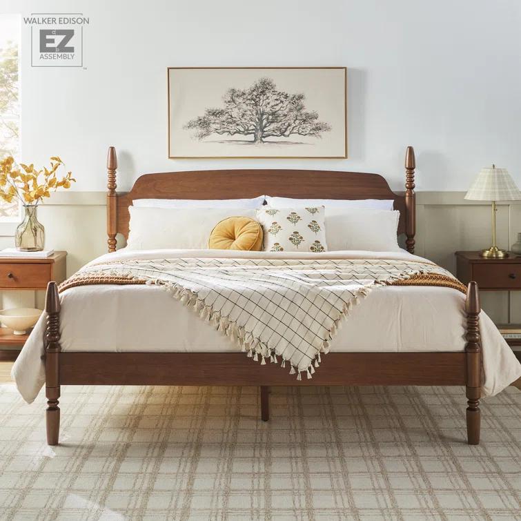 Vivienne Traditional Easy Assembly Solid Wood Turned Spindle Bed