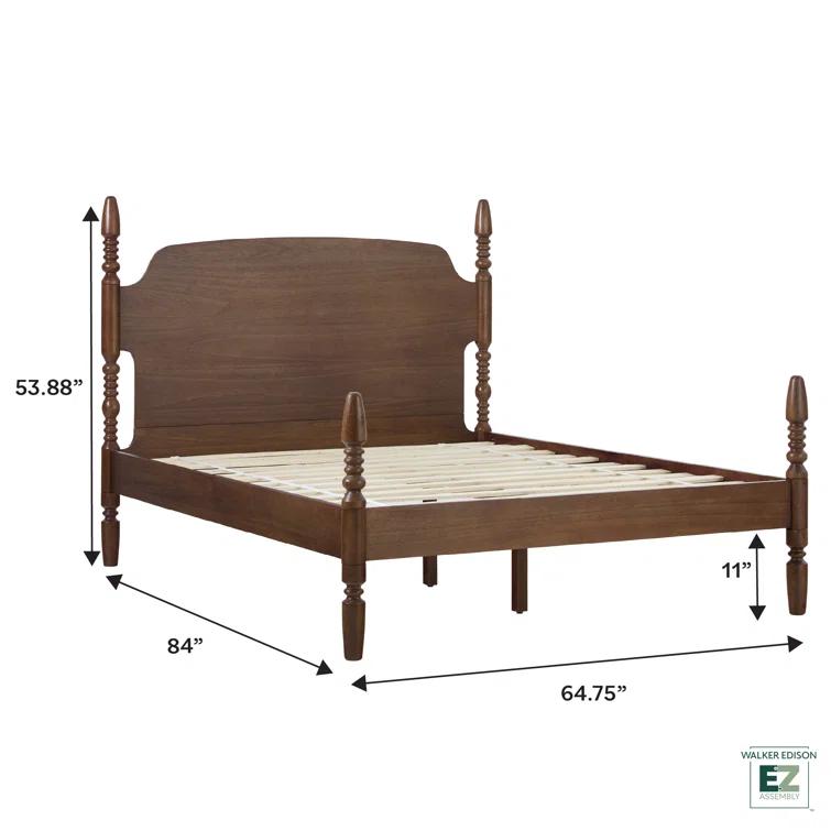 Vivienne Traditional Easy Assembly Solid Wood Turned Spindle Bed