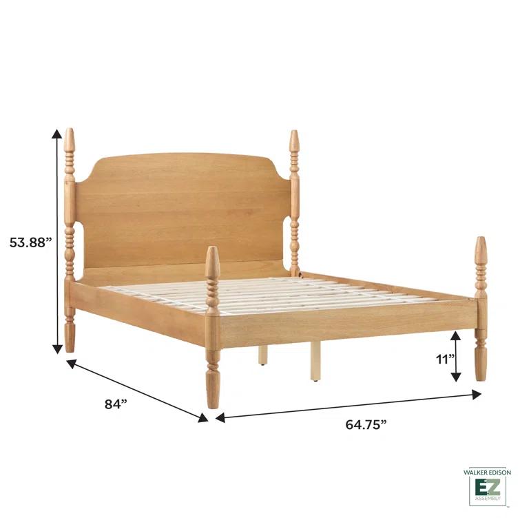 Vivienne Traditional Easy Assembly Solid Wood Turned Spindle Bed