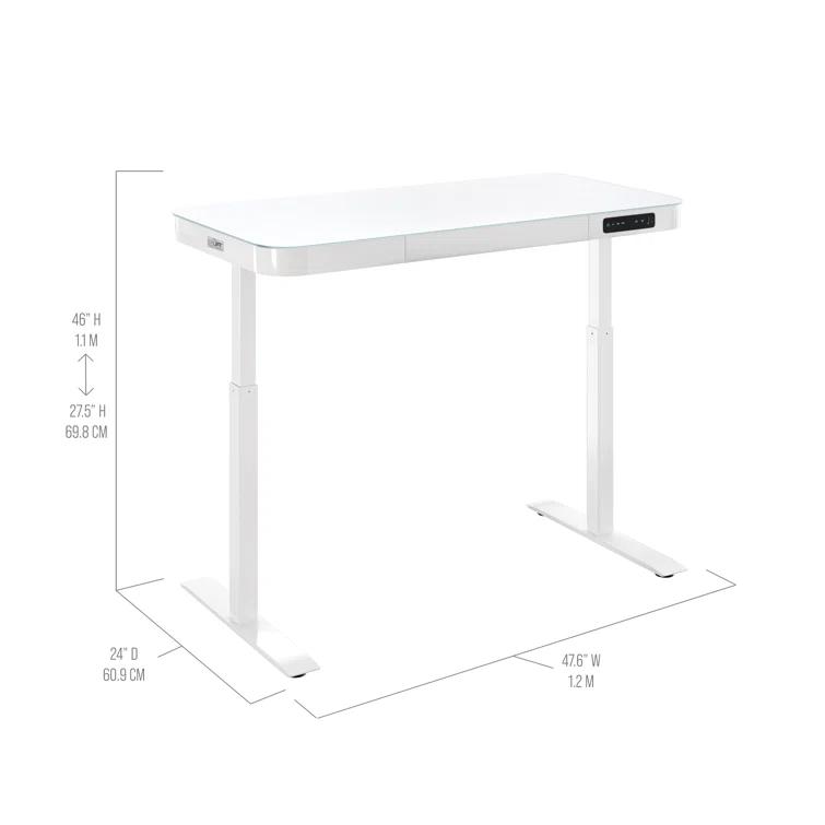 airLIFT 48" W Electric Adjustable Height Tempered Glass Desk