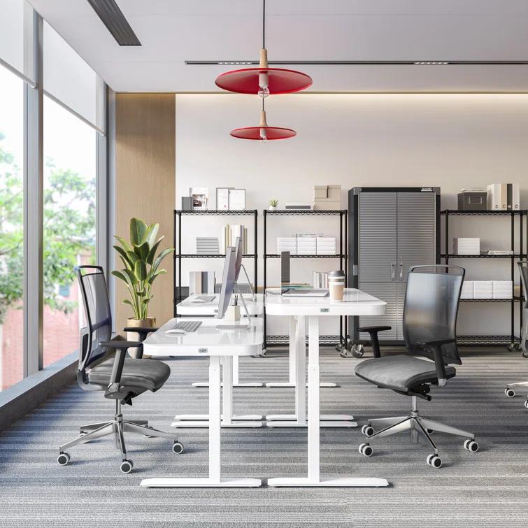 airLIFT 48" W Electric Adjustable Height Tempered Glass Desk