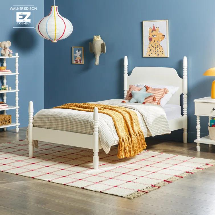 Vivienne Traditional Easy Assembly Solid Wood Twin Spindle Bed