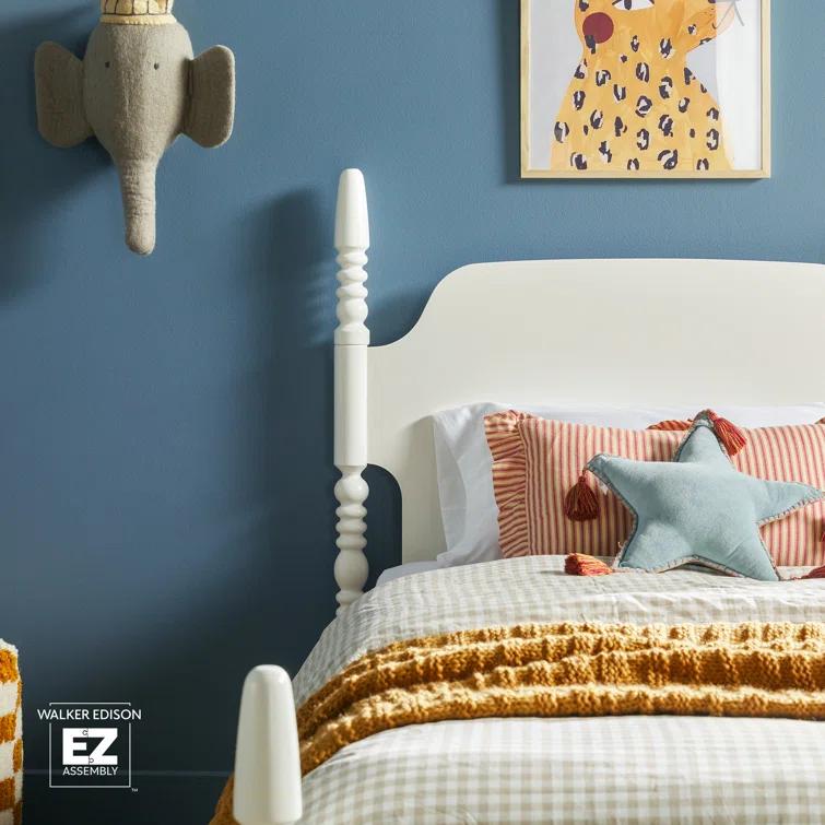 Vivienne Traditional Easy Assembly Solid Wood Twin Spindle Bed