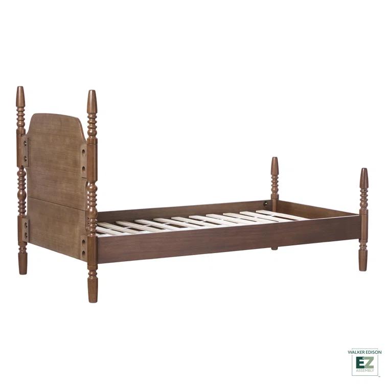 Vivienne Traditional Easy Assembly Solid Wood Twin Spindle Bed