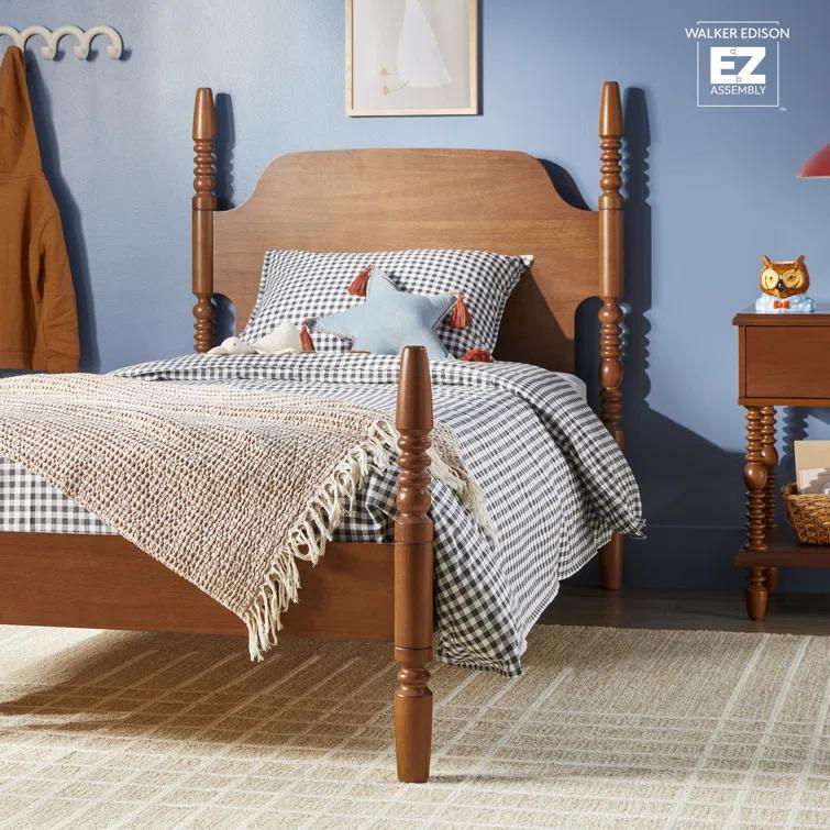 Vivienne Traditional Easy Assembly Solid Wood Twin Spindle Bed