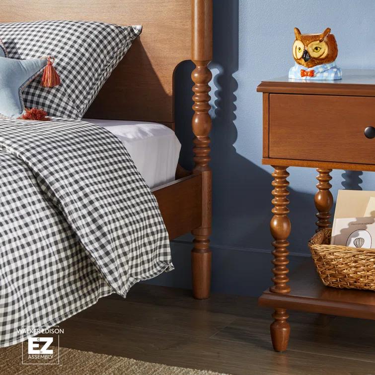 Vivienne Traditional Easy Assembly Solid Wood Twin Spindle Bed