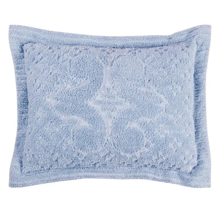 Ashton Collection Chenille Bedspread Set, 100% Cotton Machine Washable Bedding Set, Soft & Breathable Medallion Design Coverlet with Sham, Luxurious All Season Comfort