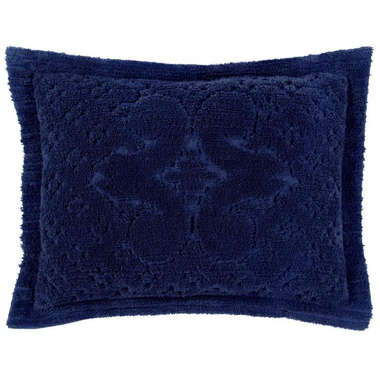 Ashton Collection Chenille Bedspread Set, 100% Cotton Machine Washable Bedding Set, Soft & Breathable Medallion Design Coverlet with Sham, Luxurious All Season Comfort