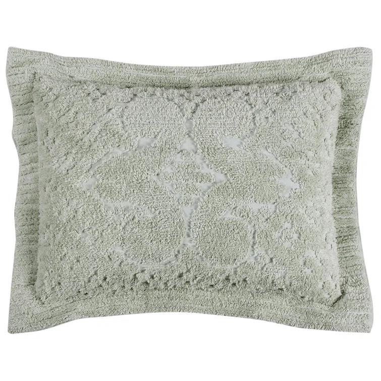 Ashton Collection Chenille Bedspread Set, 100% Cotton Machine Washable Bedding Set, Soft & Breathable Medallion Design Coverlet with Sham, Luxurious All Season Comfort