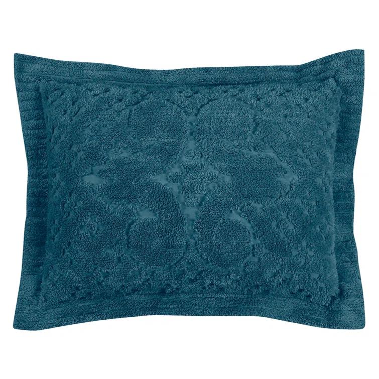 Ashton Collection Chenille Bedspread Set, 100% Cotton Machine Washable Bedding Set, Soft & Breathable Medallion Design Coverlet with Sham, Luxurious All Season Comfort