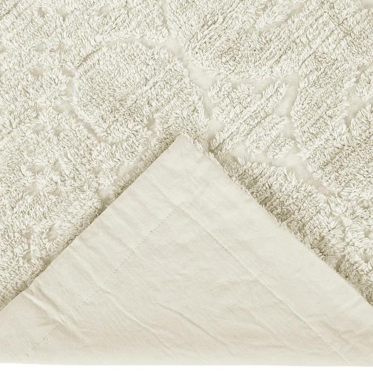 Ashton Collection Chenille Bedspread Set, 100% Cotton Machine Washable Bedding Set, Soft & Breathable Medallion Design Coverlet with Sham, Luxurious All Season Comfort
