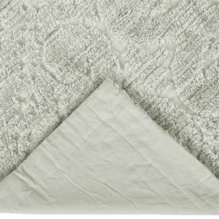 Ashton Collection Chenille Bedspread Set, 100% Cotton Machine Washable Bedding Set, Soft & Breathable Medallion Design Coverlet with Sham, Luxurious All Season Comfort