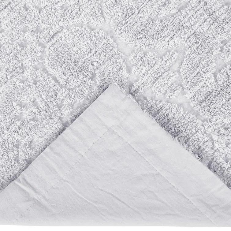 Better Trends Ashton Collection Chenille Bedspread Set, 100% Cotton Machine Washable Bedding Set, Soft & Breathable Medallion Design Coverlet with Sham, Luxurious All Season Comfort