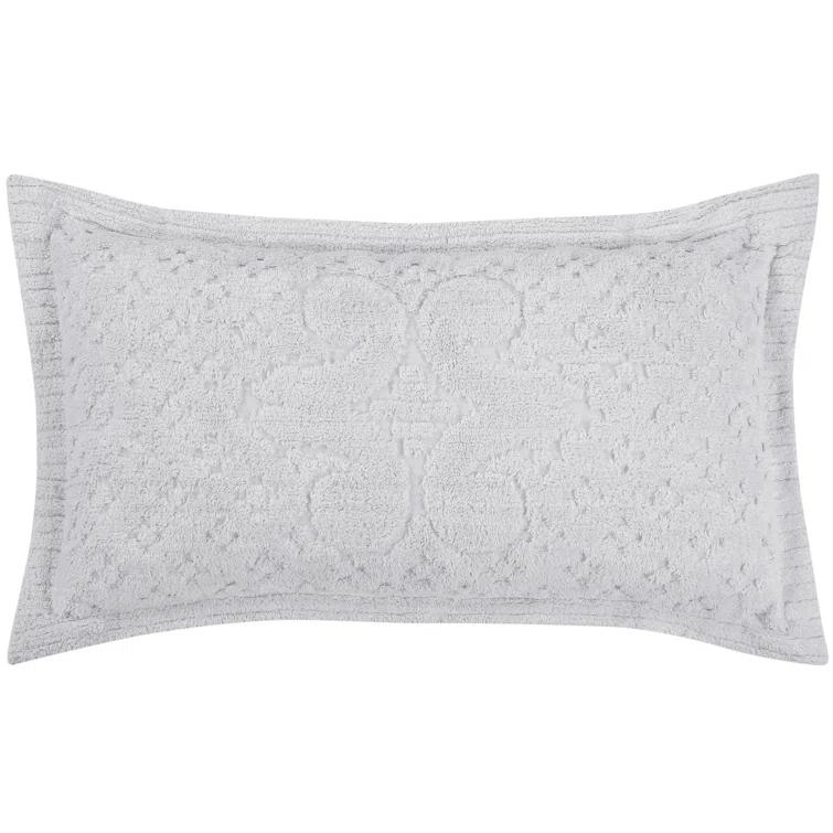 Better Trends Ashton Collection Chenille Bedspread Set, 100% Cotton Machine Washable Bedding Set, Soft & Breathable Medallion Design Coverlet with Sham, Luxurious All Season Comfort