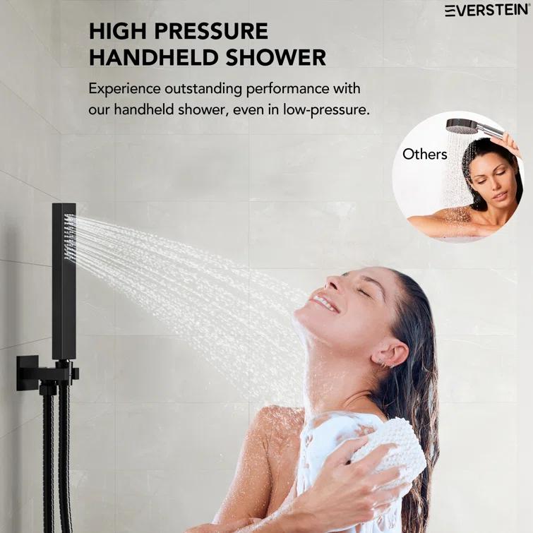 Pressure Balancing Shower Faucet 12" High-Pressure Dual Showerheads with LCD Display