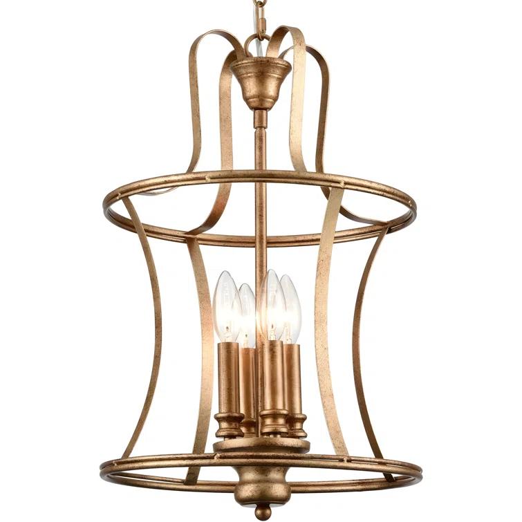 Fleur De Lis Living Modern Rustic Lantern Pendant Light With Adjustable Chain, 4-Light Chandelier For Kitchen Island, Dining Room, And Entryway