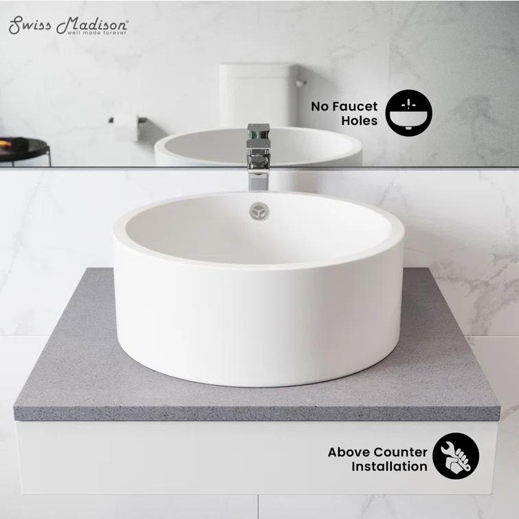 Monaco Round Ceramic Bathroom Vessel Sink