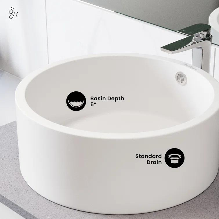 Monaco Round Ceramic Bathroom Vessel Sink