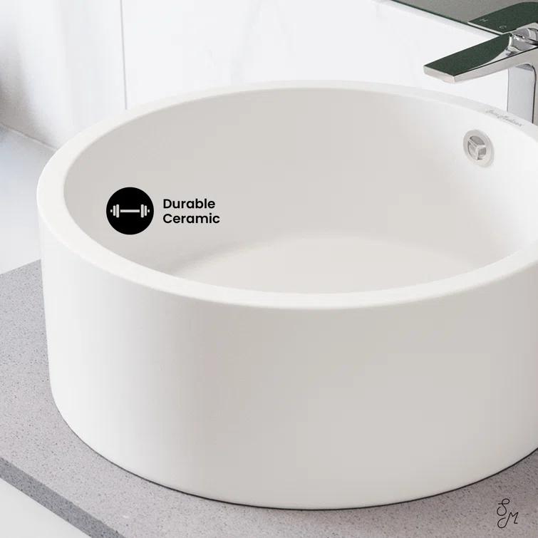 Monaco Round Ceramic Bathroom Vessel Sink