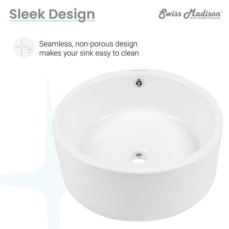 Monaco Round Ceramic Bathroom Vessel Sink