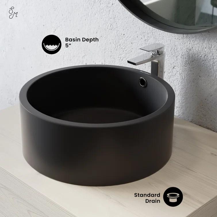 Monaco Round Ceramic Bathroom Vessel Sink