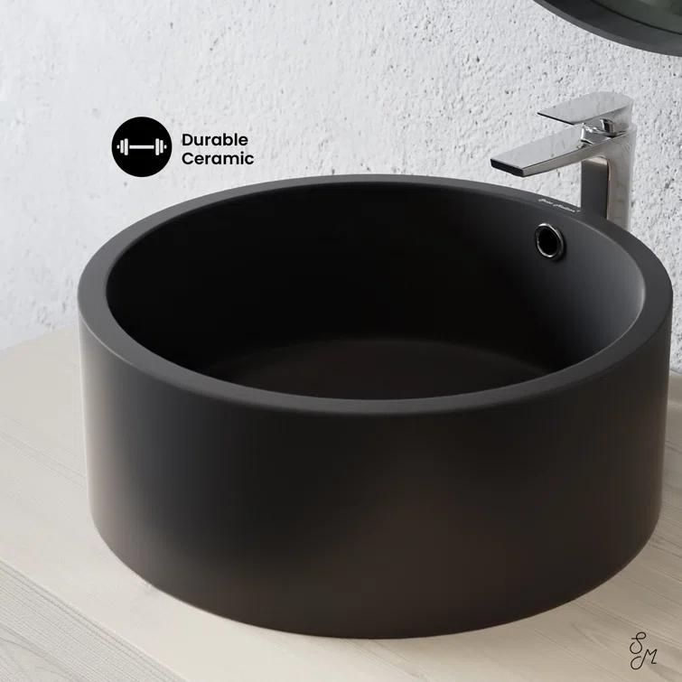 Monaco Round Ceramic Bathroom Vessel Sink