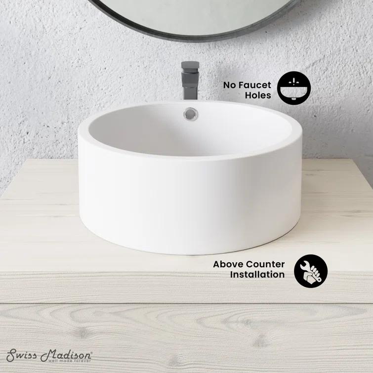 Monaco Round Ceramic Bathroom Vessel Sink